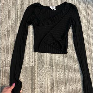 Princess Polly black long sleeve crop top